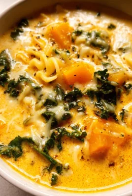 Butternut Squash Lasagna Soup with Kale & Mozzarella