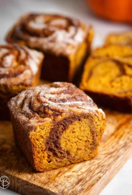 Cinnamon Swirl Pumpkin Bread Mini Loaves