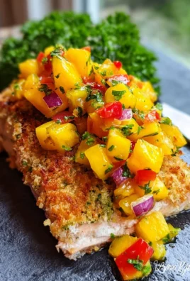 Coconut Crusted Salmon with Mango Pineapple Salsa
