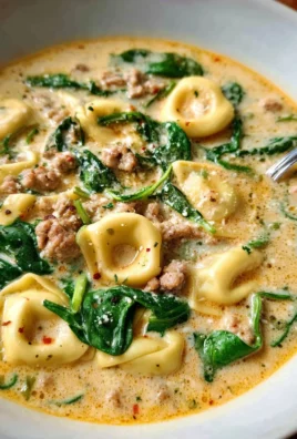 Creamy Sausage Tortellini Soup