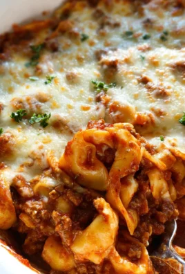 Easy Beefy and Cheesy Baked Tortellini