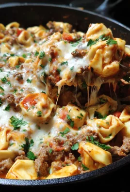 One Pot Tortellini and Ground Beef Skillet Casserole