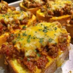 Cheesy Sloppy Joe Garlic Toast