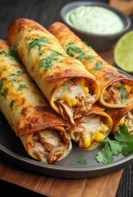 Creamy Pulled Chicken Taquitos