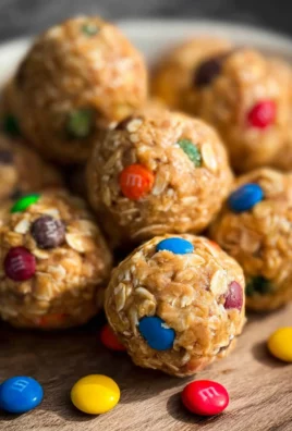 Monster Cookie Oatmeal Peanut Butter Balls with M&Ms