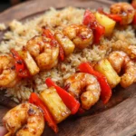 Shrimp Pineapple Skewers with a Spicy Honey Glaze