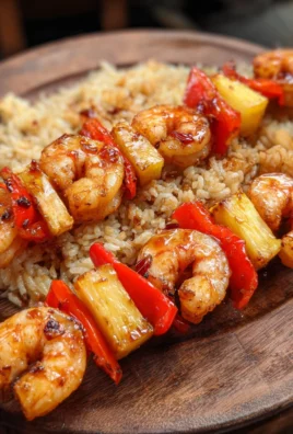 Shrimp Pineapple Skewers with a Spicy Honey Glaze