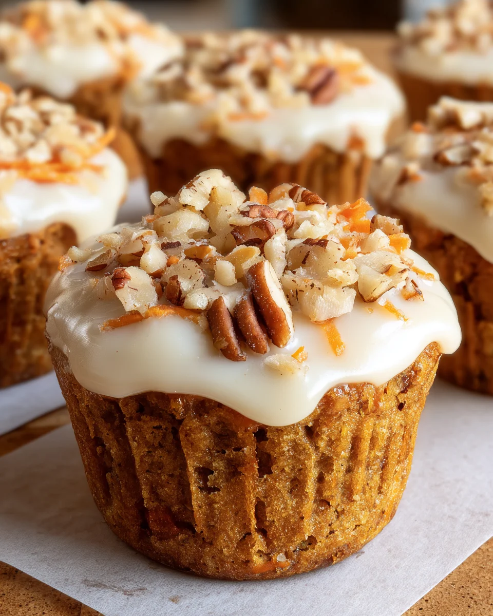 Carrot Cake Muffins with Cream Cheese Glaze