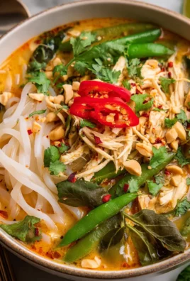 Thai Curry Chicken Soup with Coconut Milk