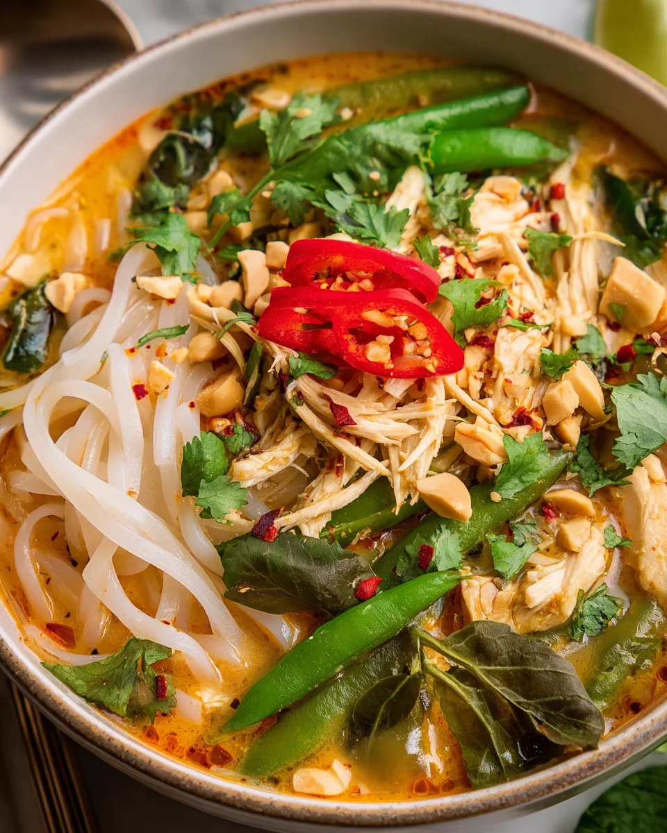Thai Curry Chicken Soup with Coconut Milk