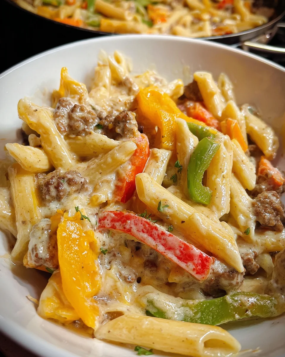 Philly Cheesesteak Pasta
