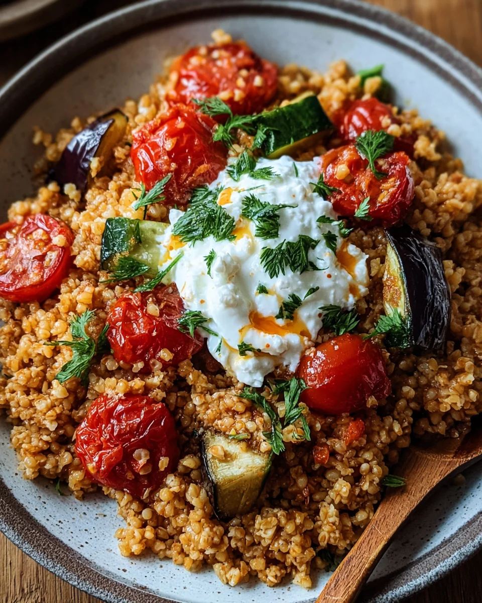 Bulgur mit Tomaten, Aubercucumber wateren und Joghurt image 2