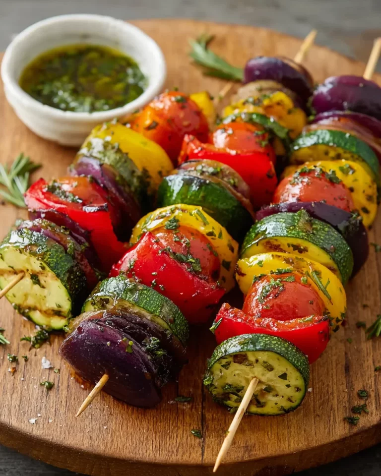 Bunter Grill-Gemüse-Spieß mit mediterraner Kräuter-Marinade