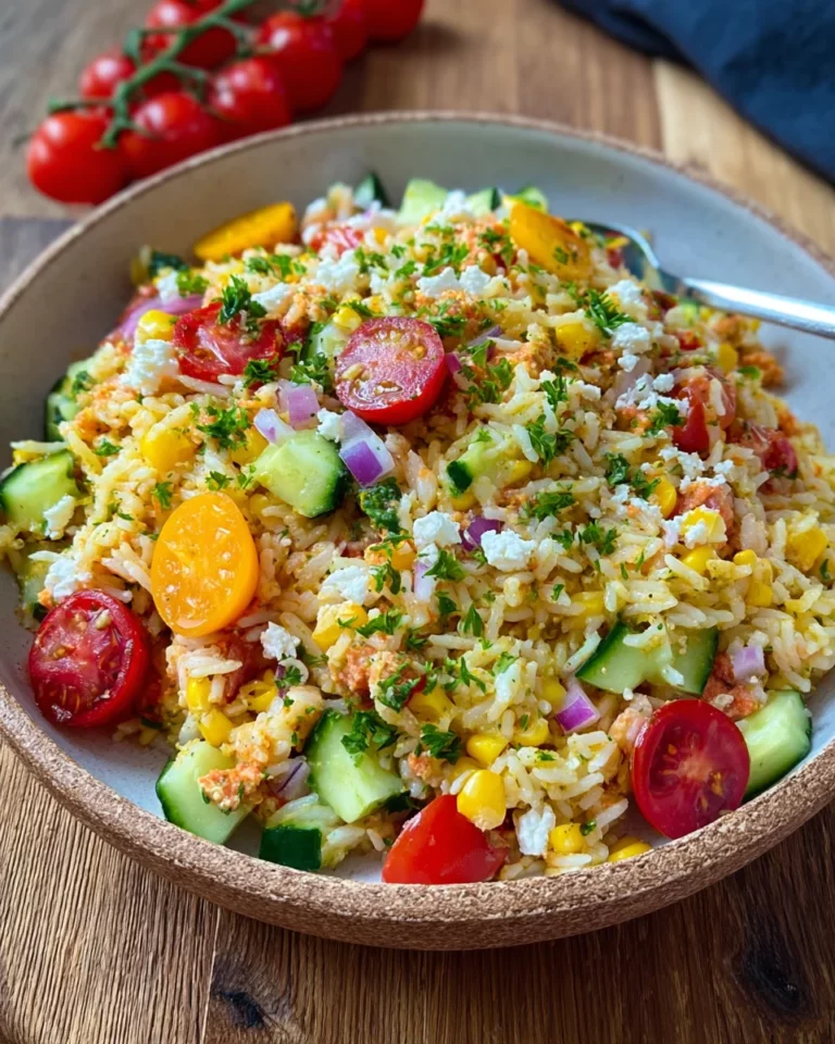 Bunter Reissalat mit Pesto Dressing