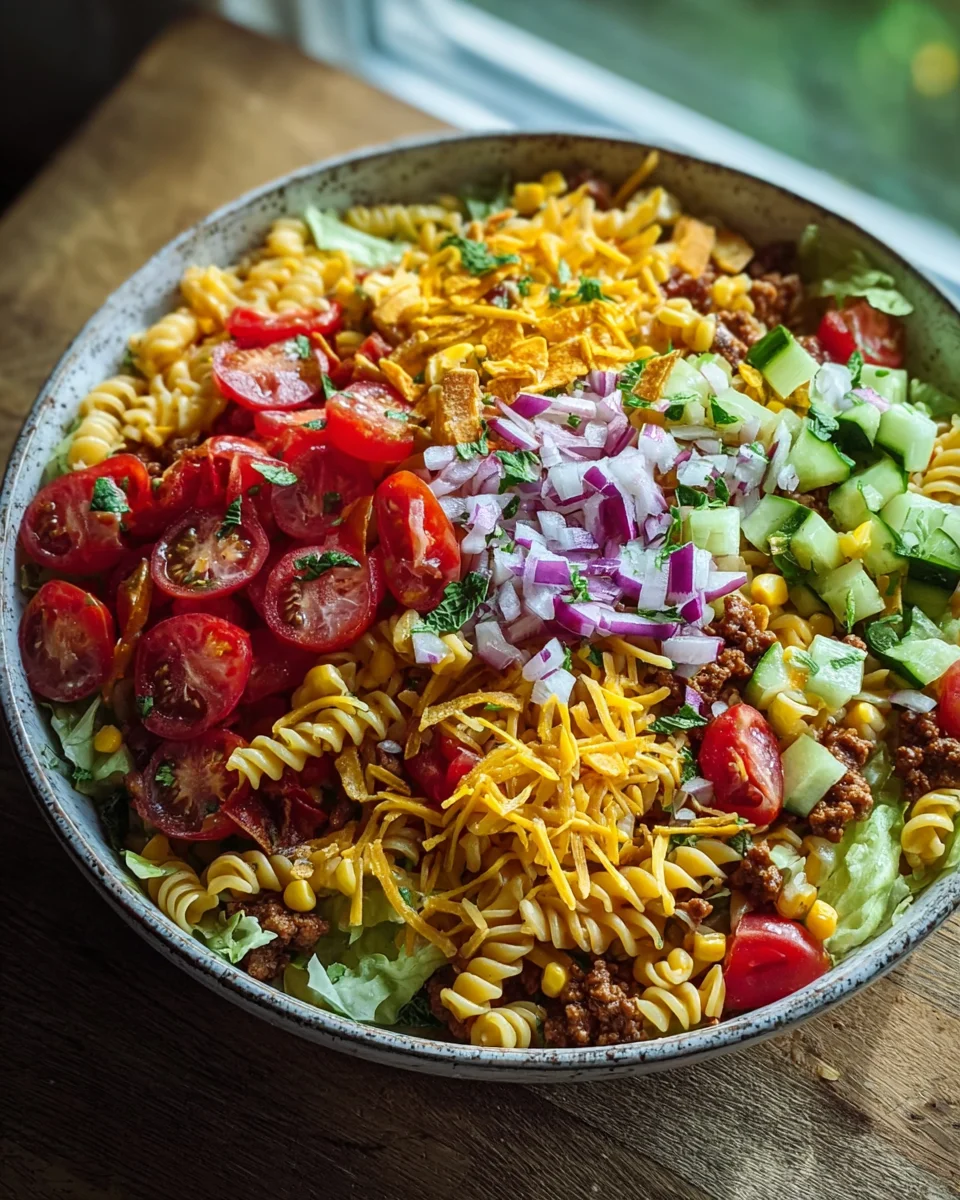 Bunter Taco Nudelsalat mit Crunch – Frisch und lecker genießen! image 2