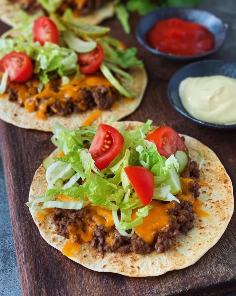 Cheeseburger Wraps aus der Pfanne