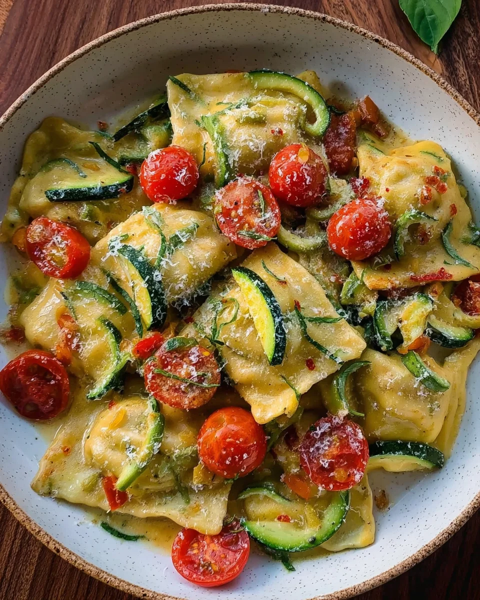 Cremige Maultaschenpfanne mit Zucchini und Tomaten image 2