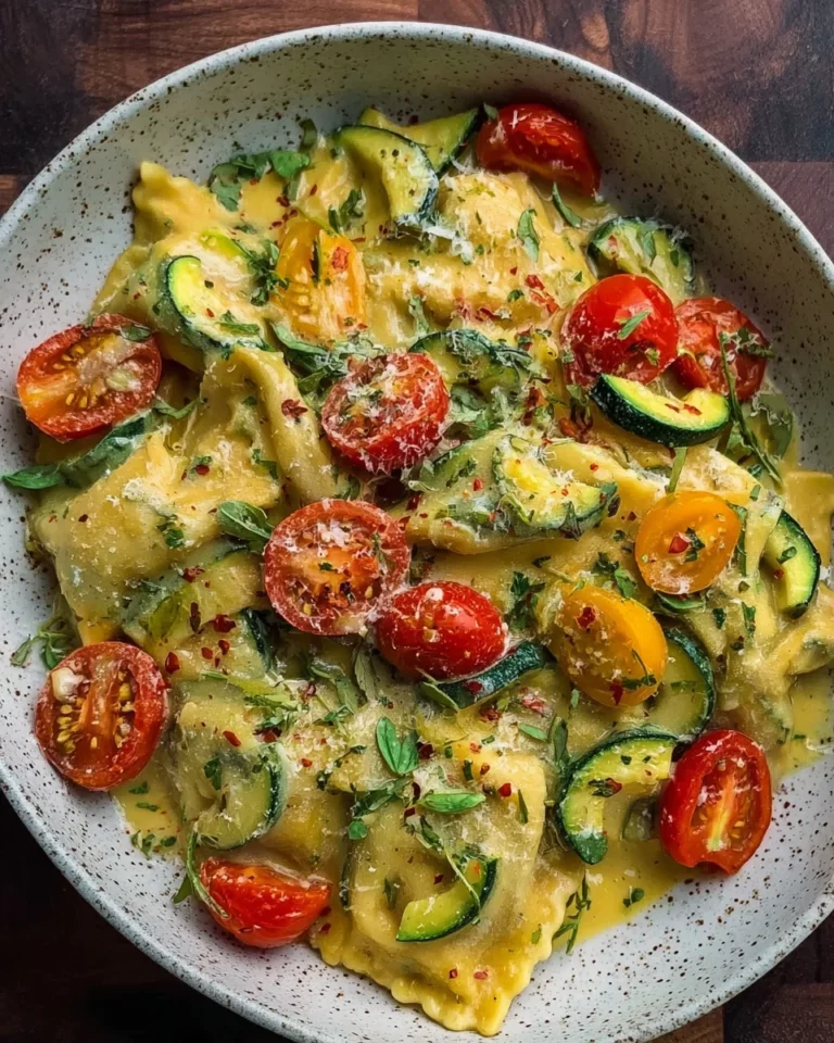 Cremige Maultaschenpfanne mit Zucchini und Tomaten