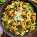 Cremige Pasta-Pfanne mit Hähnchen und Pestosauce