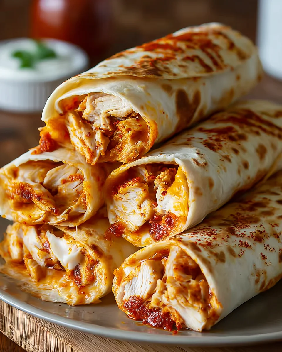 Crispy Air Fryer Hot Chicken und Käse Wraps Rezept image 2
