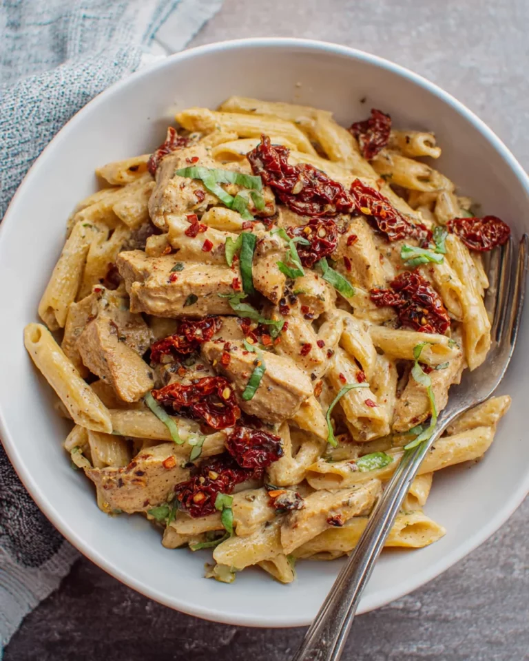 Einfache vegane Marry Me Chicken Pasta