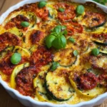 Gemüsegratin mit Pestosauce