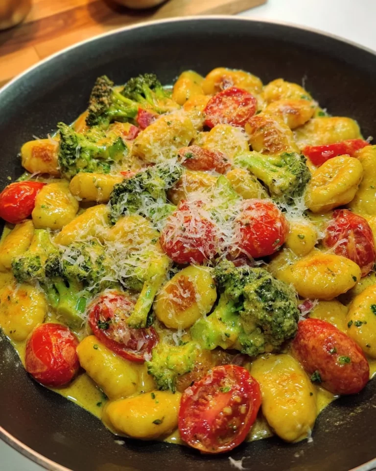 Gnocchi Pfanne mit Brokkoli und Tomaten in Pestorahm
