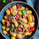 Gnocchi Pfanne mit Hackfleisch und Paprika