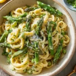 Grüner Spargel-Traum auf cremiger Zitronen-Pasta