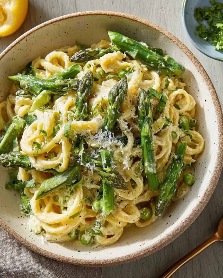 Grüner Spargel-Traum auf cremiger Zitronen-Pasta