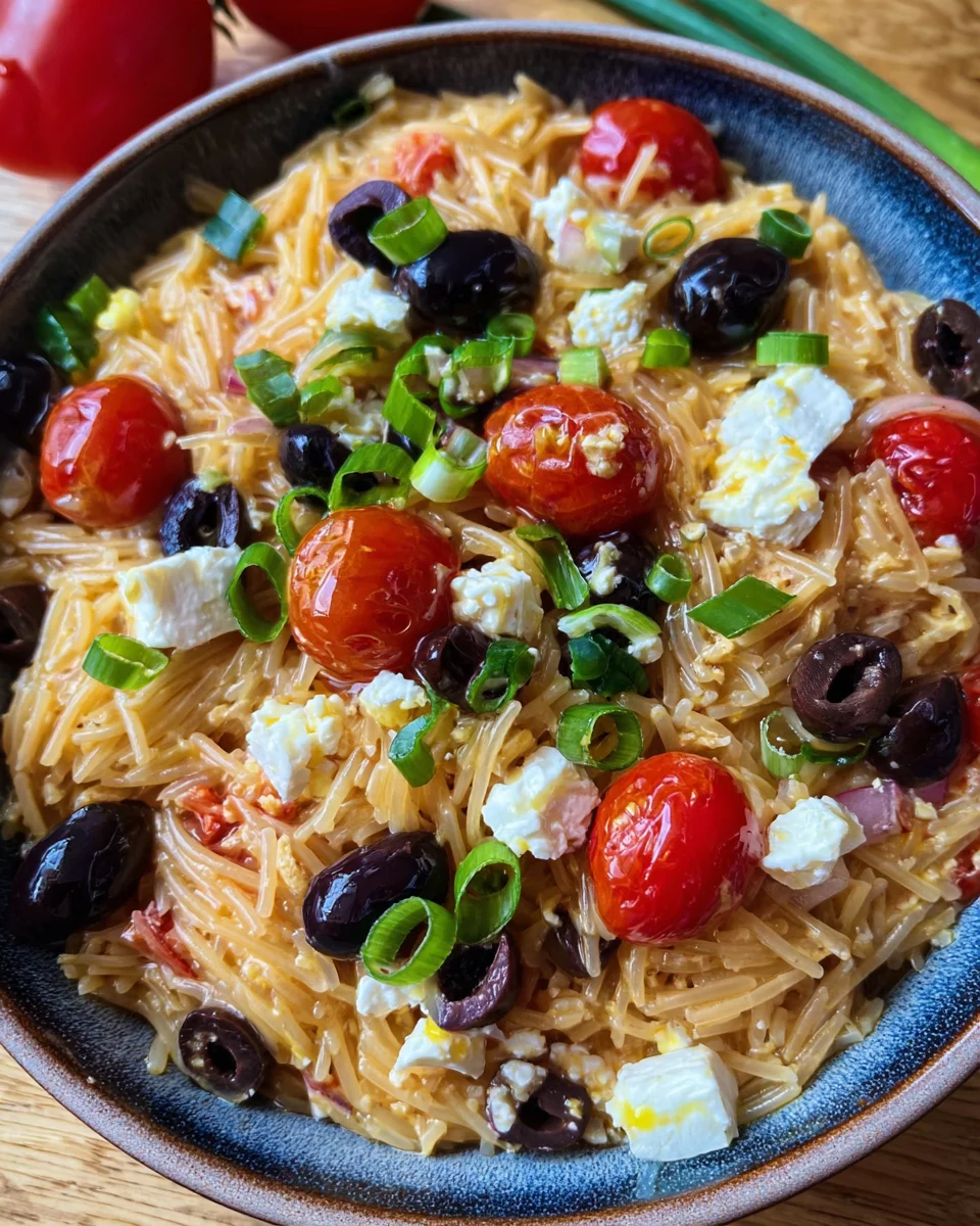 Griechische Reisnudeln mit Tomaten, Feta und Oliven image 2