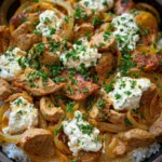 Gyros-Pfanne mit Frischkäse