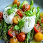 Gerösteter grüner Spargel mit Burrata und Tomaten: Ein Unglaubliches Ultimatives Rezept für 4 Personen