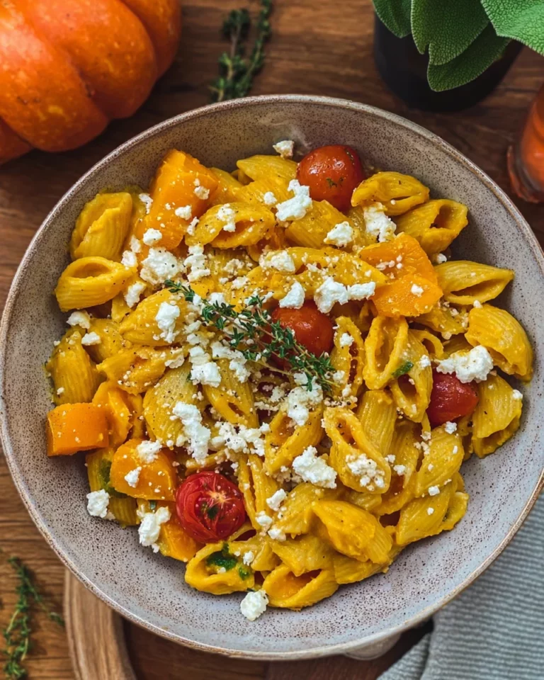 Kürbis Feta Pasta