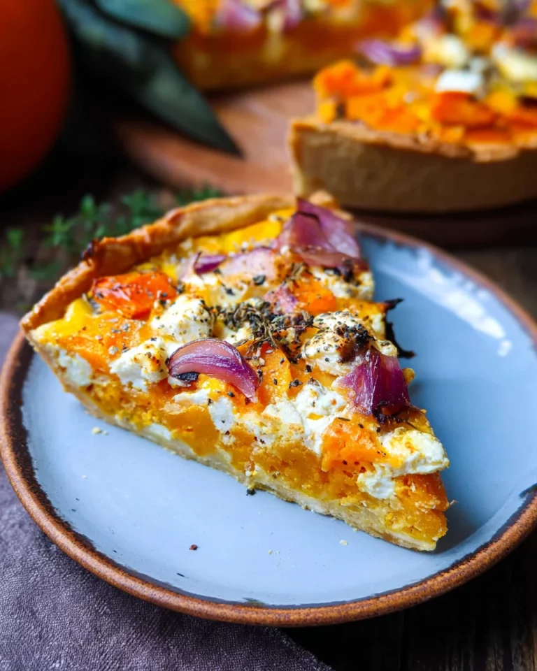 Kürbis-Quiche mit Feta