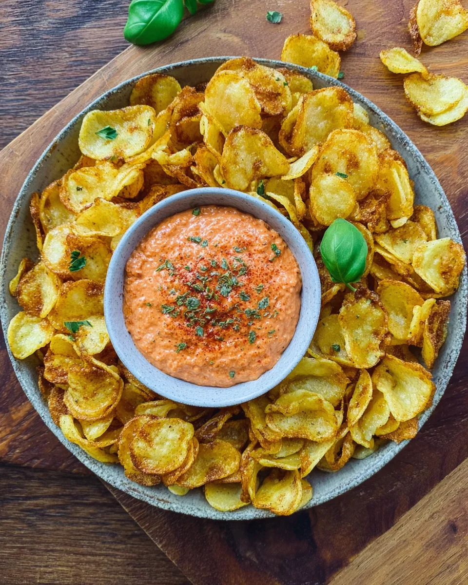 Knusprige Pasta Chips mit cremigem Dip image 2