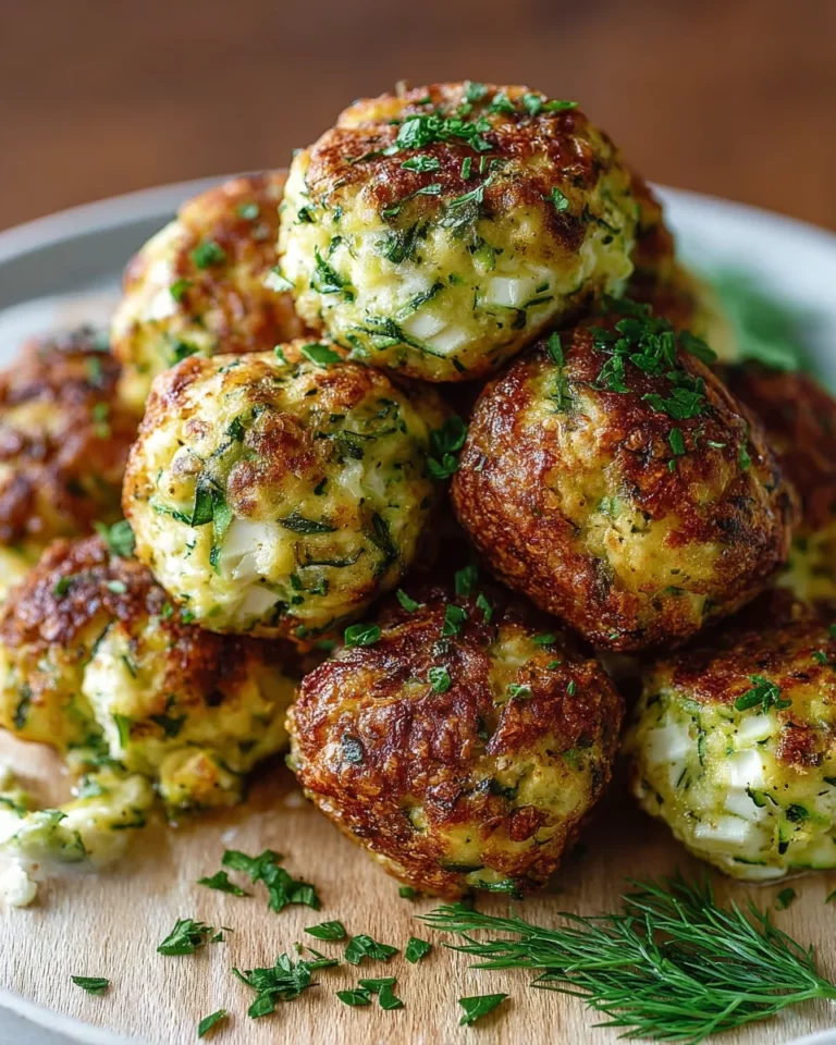 Knusprige Zucchini Feta Bällchen aus dem Ofen – lecker & gesund!