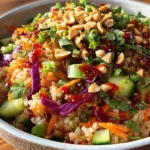 Knuspriger Reissalat Erdnuss Chili