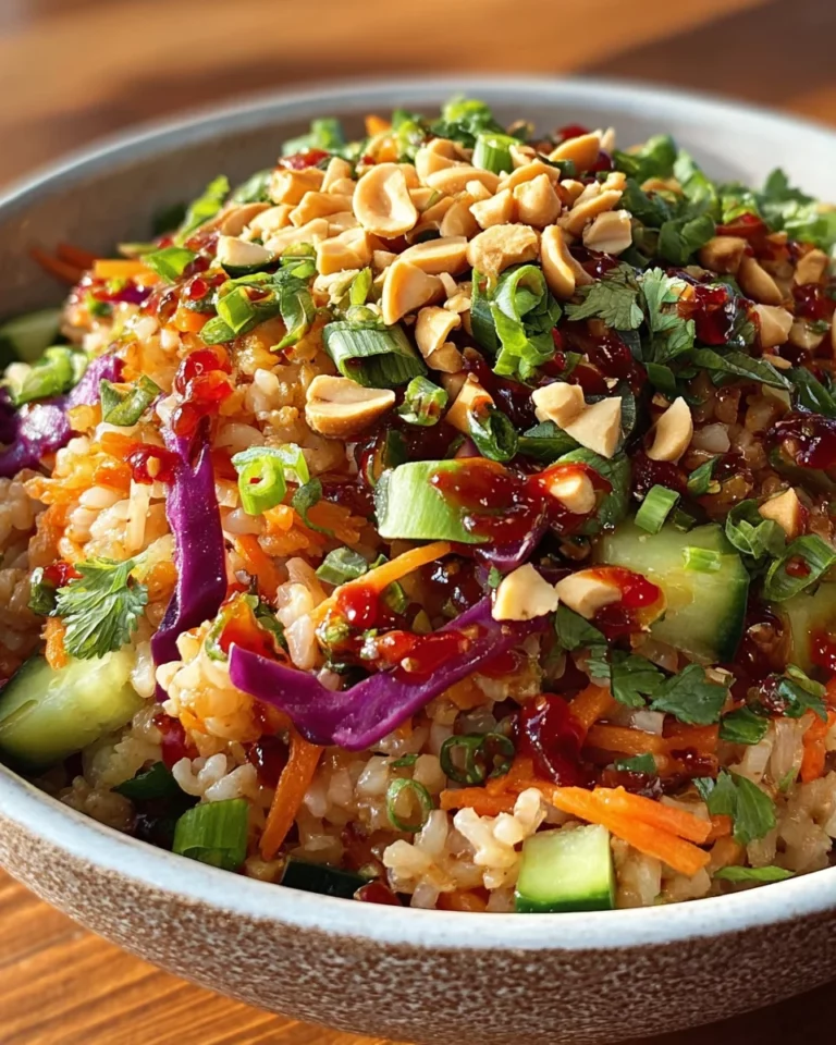 Knuspriger Reissalat Erdnuss Chili