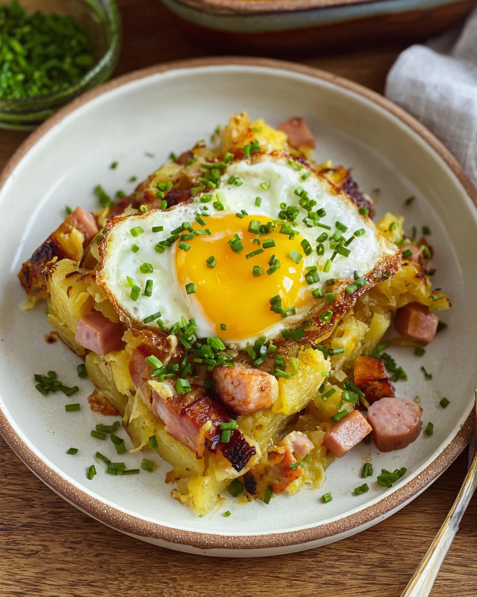 Leberkäse-Kartoffelauflauf mit Spiegelei image 2