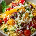 Mediterraner Couscous Salat mit Feta & Paprika – Lecker!