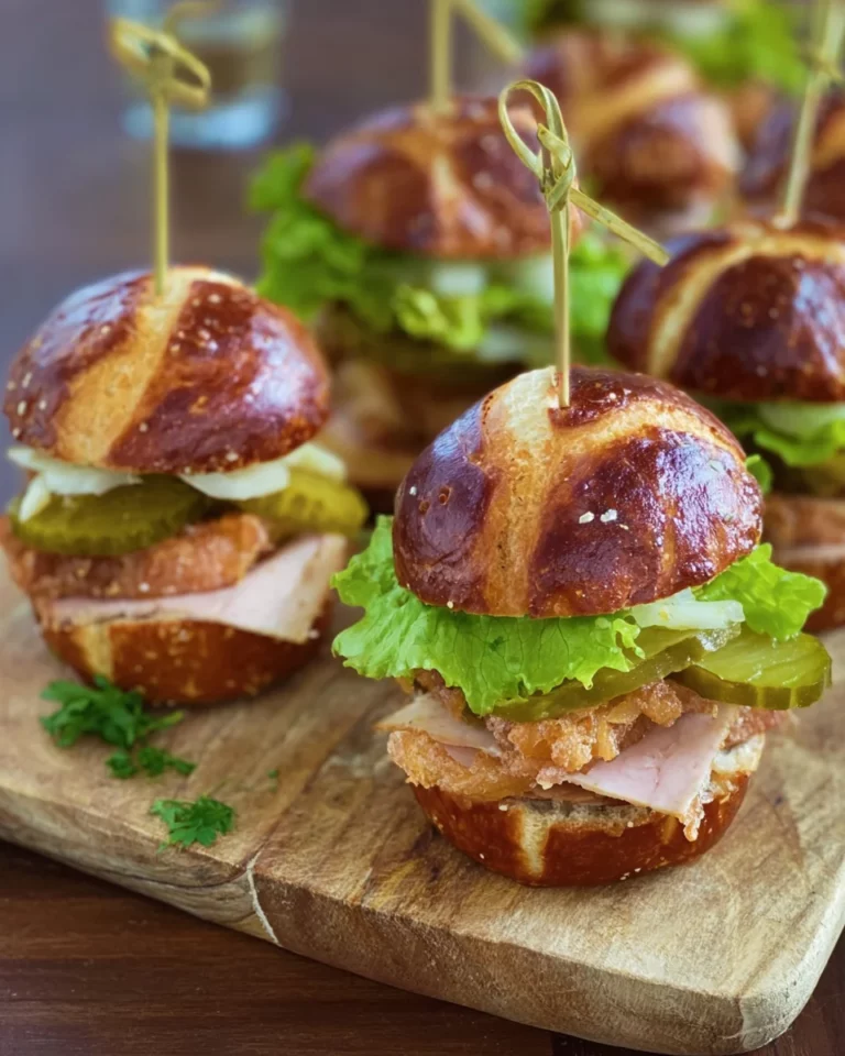 Mini Laugen Burger mit Leberkäse