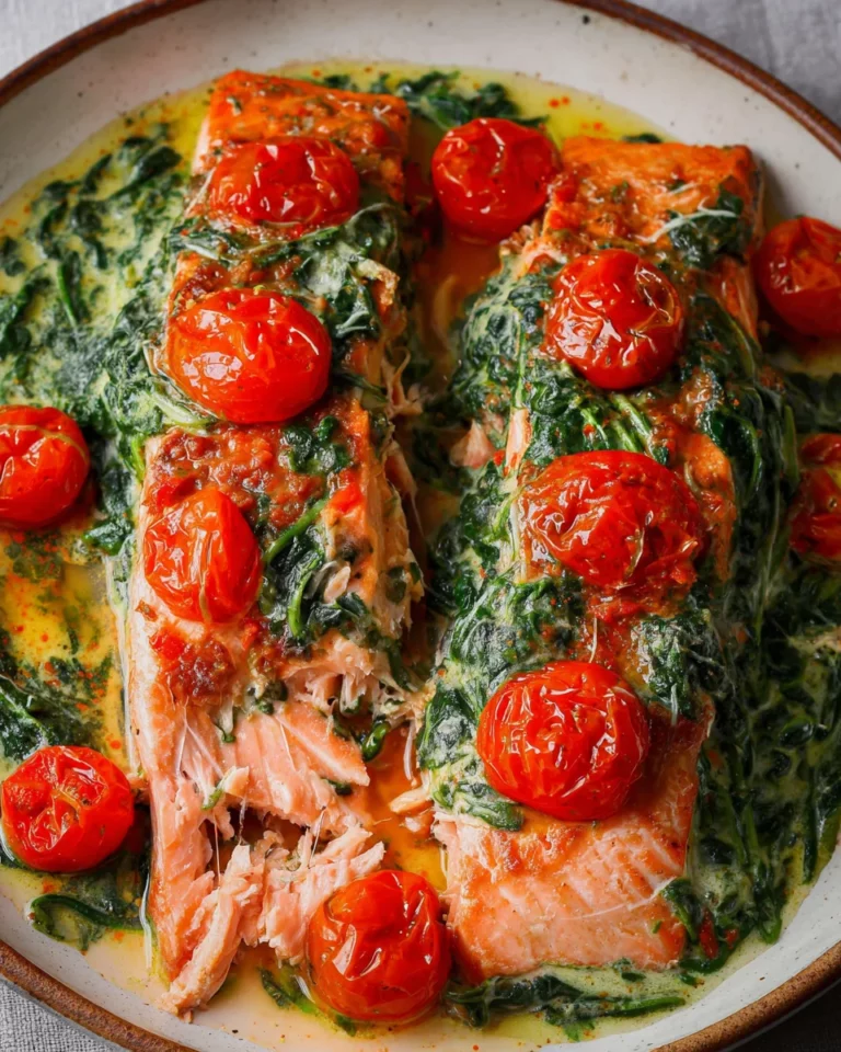 Ofenlachs mit Spinat - schnell & einfach