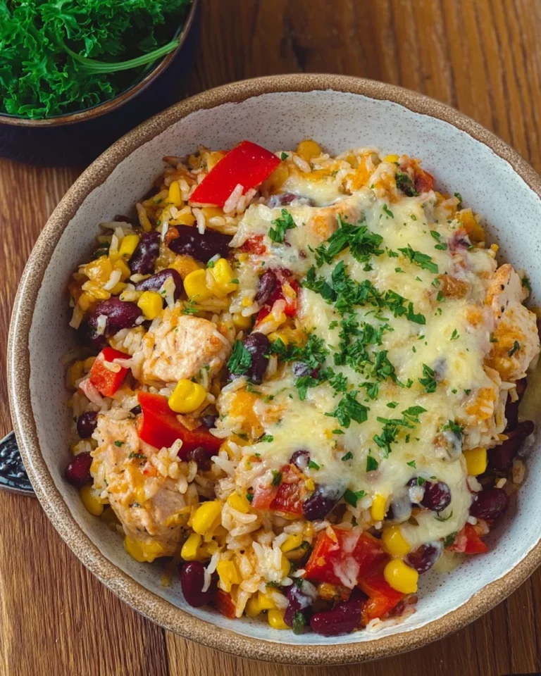 Ofenreis mit Hähnchen und Gemüse
