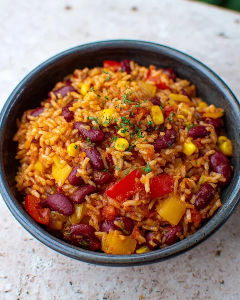 One-Pot-Reis mit Paprika, Bohnen und Mais