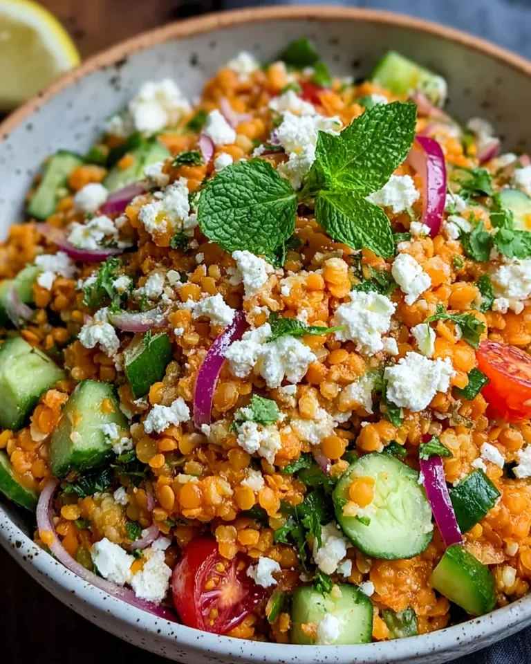 Orientalischer Roter Linsensalat mit Feta