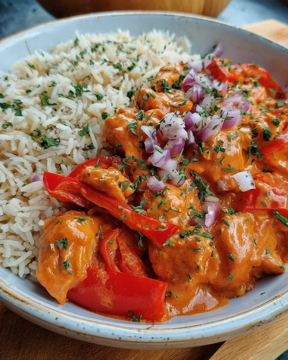 Paprika Sahne Hähnchen mit Reis image 2