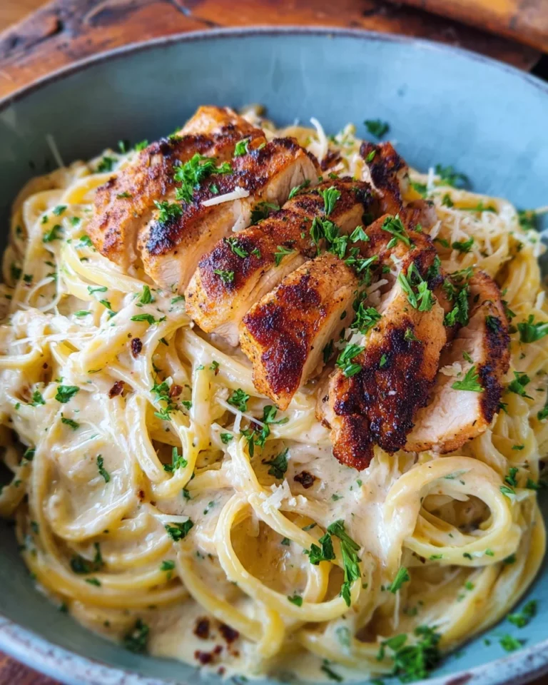 Pasta Chicken Alfredo (einfaches Rezept)