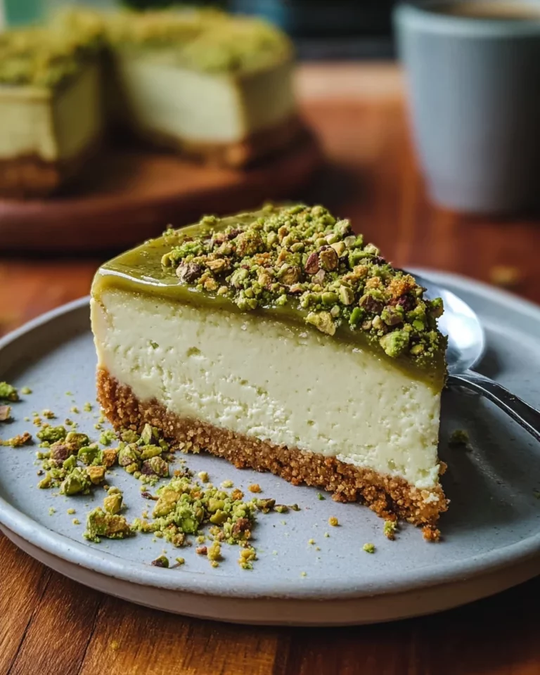 Pistazienkäsekuchen mit Pistaziensauce
