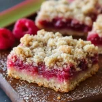 Rhubarb Shortbread Streusel Bars